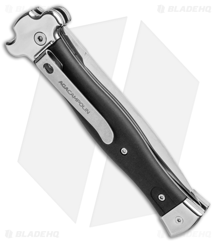 AGA Campolin Zero Dagger Leverlock Automatic Knife Black Coated (3.75" Polish)