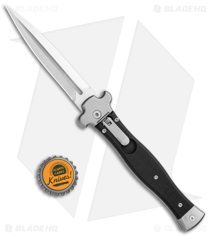 AGA Campolin Zero Dagger Leverlock Automatic Knife Black G-10