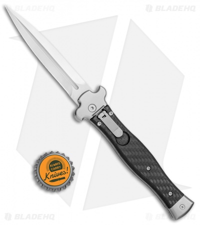 AGA Campolin Zero Dagger Leverlock Automatic Knife Carbon Fiber (3.75" Satin) 