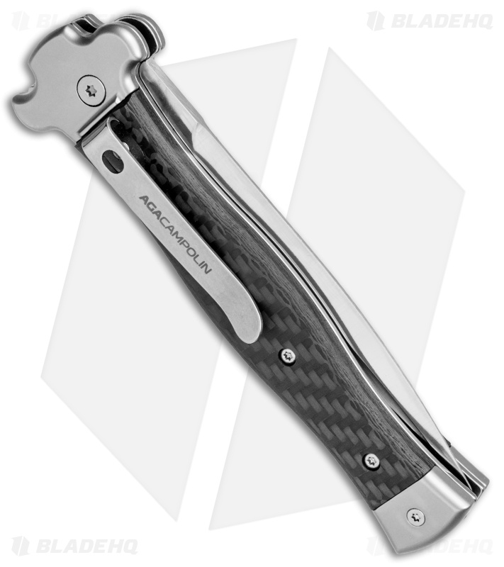 AGA Campolin Zero Dagger Leverlock Automatic Knife Carbon Fiber (3.75" Satin) 