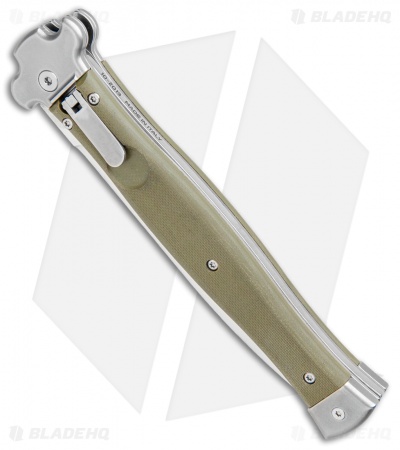 AGA Campolin Zero+ Dagger Leverlock Automatic Knife Green G-10 (4.25" Satin) 2.0