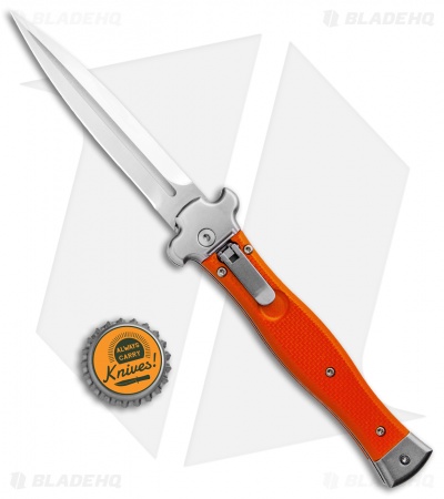 AGA Campolin Zero Dagger Leverlock Automatic Knife Orange G-10 (3.75" Satin)