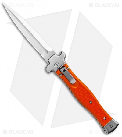 AGA Campolin Zero Dagger Leverlock Automatic Knife Orange G-10 (3.75" Satin)