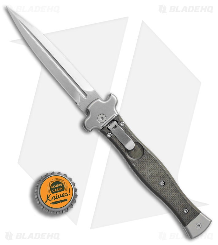 AGA Campolin Zero Dagger Leverlock Automatic Knife Green G-10