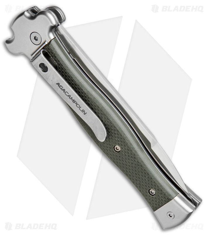 AGA Campolin Zero Italian Leverlock Automatic Knife OD Green G-10 (3.75" Satin)