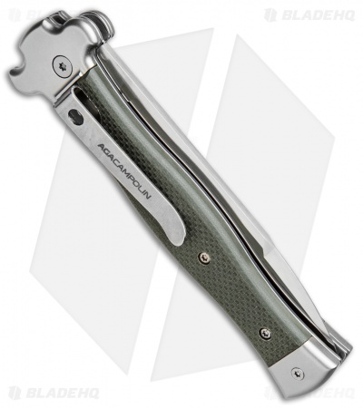 AGA Campolin Zero Italian Leverlock Automatic Knife OD Green G-10 (3.75" Satin)