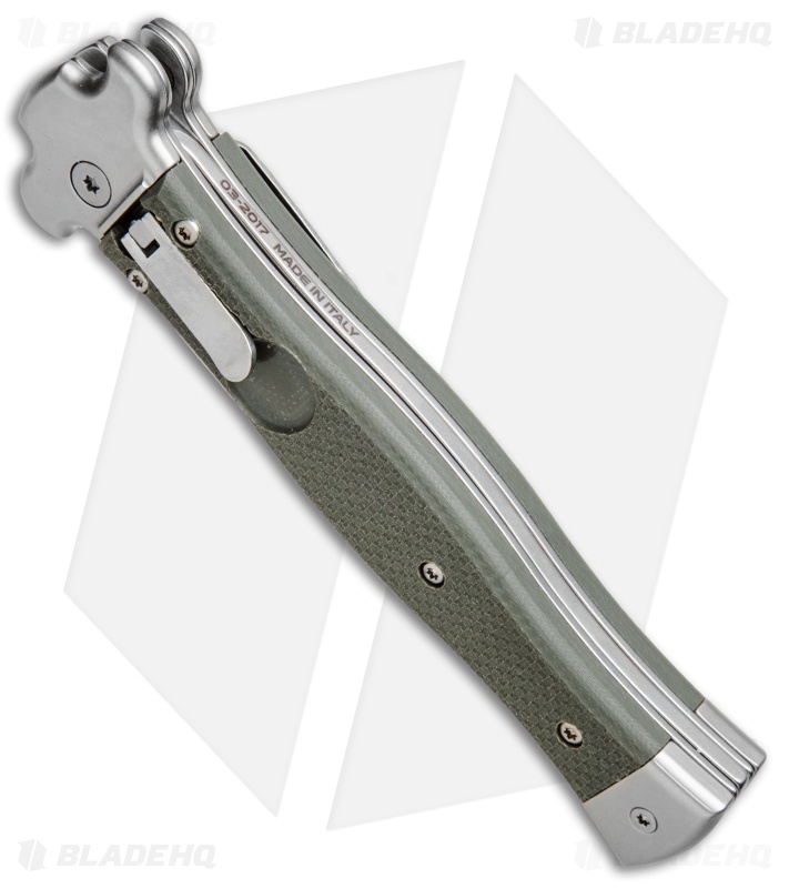AGA Campolin Zero Italian Leverlock Automatic Knife OD Green G-10 (3.75" Satin)
