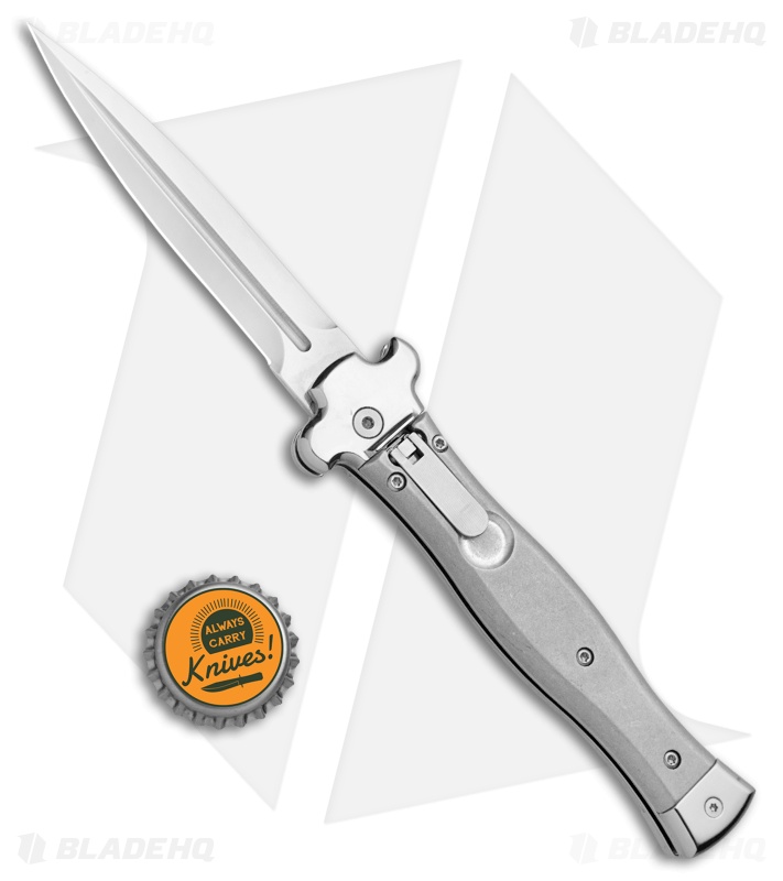 AGA Campolin Zero Dagger Leverlock | Gray Auto Knife | Blade HQ