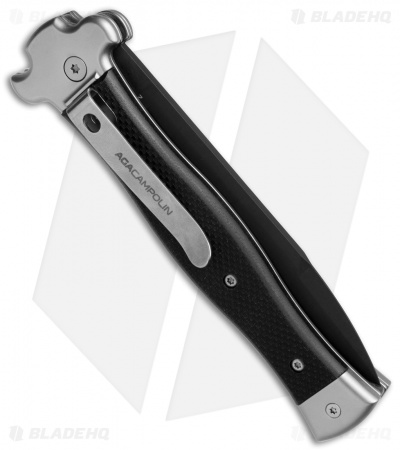 AGA Campolin Zero Italian Leverlock Automatic Knife Black G-10 (3.75" Black)