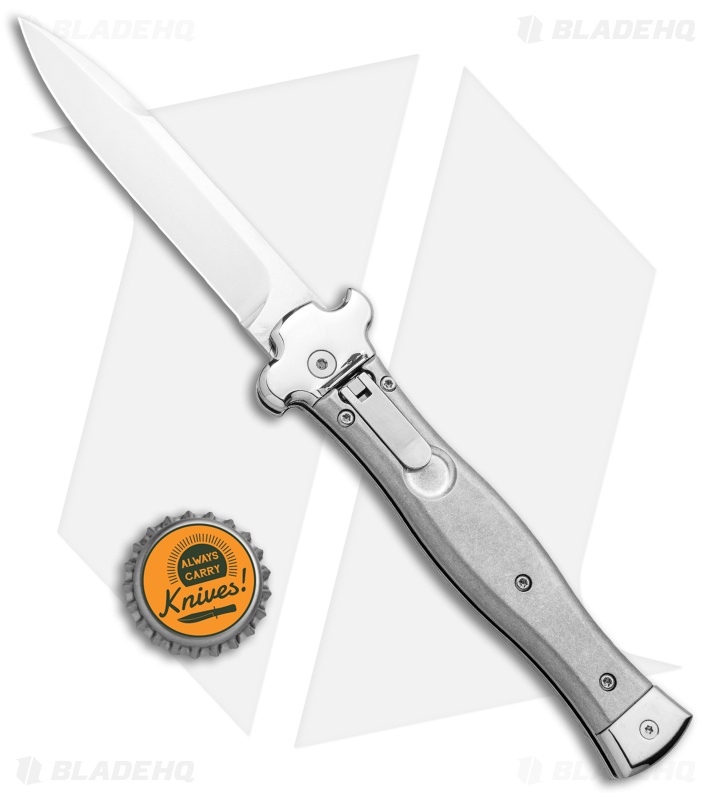 AGA Campolin Zero Bayonet Leverlock | Gray Auto Knife | Blade HQ