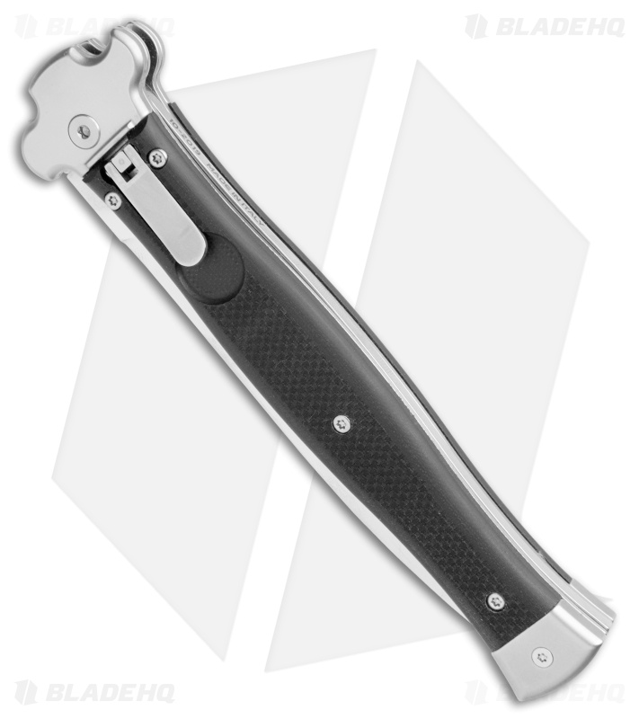 AGA Campolin Zero+ Italian Leverlock Automatic Knife Black G-10 (4.5"STN Dagger)
