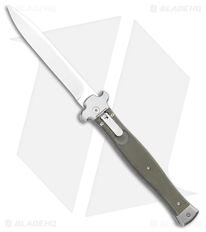 AGA Campolin Zero+ Italian Leverlock Automatic Knife OD Grn G-10 (4.5"Sat Bayo)