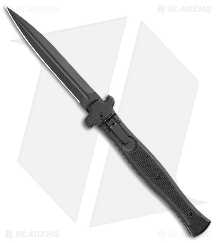 AGA Campolin Zero+ Italian Leverlock Automatic Knife Black G-10 (4.5"Blk Dagger)