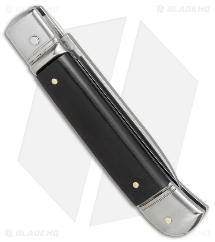 AKC 8" Lever Lock Italian Auto Ebony Wood (3.2" Polish Flat)