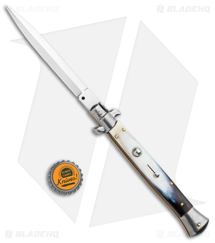 Frank B 11" Italian Stiletto Auto Brazilian Horn (5" Satin Dagger) 