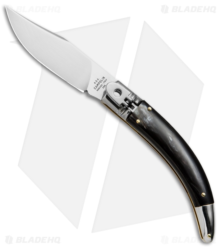 AGA Campolin Diana Lever Lock Automatic Knife Brazilian Horn (3.75" Satin)