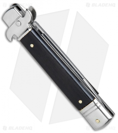 AKC Leverletto  7.5" Lever Lock  Automatic Italian Knife Ebony (3.2" Satin)