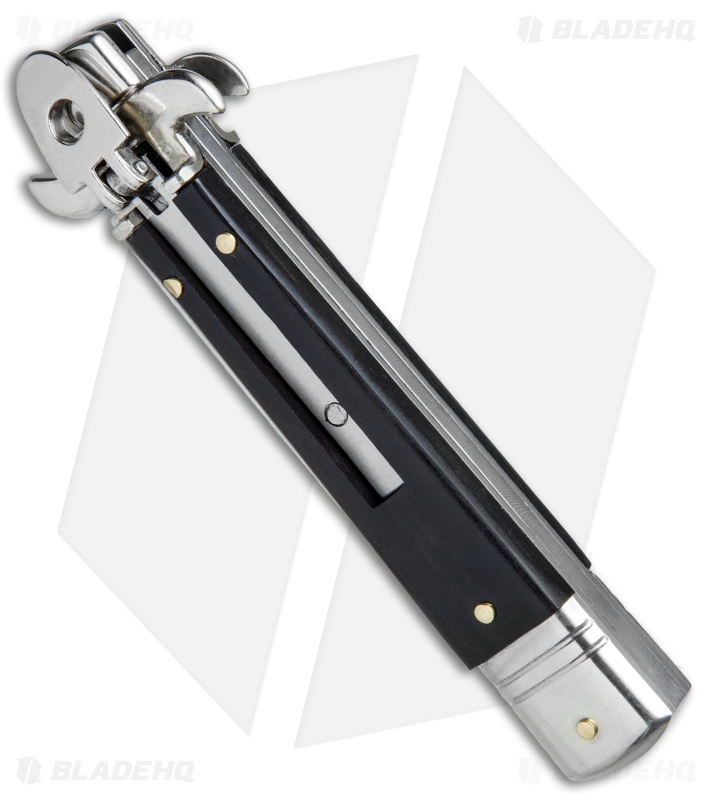 AKC Leverletto  7.5" Lever Lock  Automatic Italian Knife Ebony (3.2" Satin)