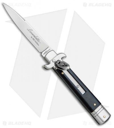 AKC Leverletto  7.5" Lever Lock  Automatic Italian Knife Ebony (3.2" Satin)