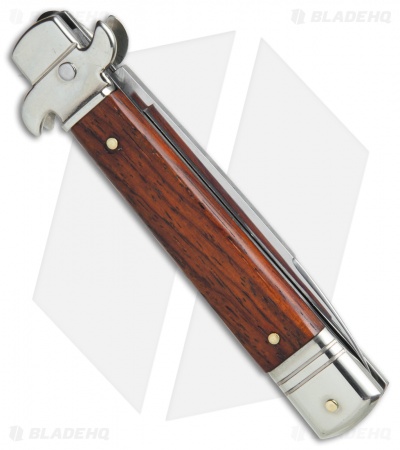 AKC Leverletto  7.75" Lever Lock  Auto Italian Knife Cocobolo (3.2" Satin Flat)