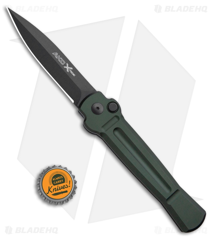 AKC X-treme Ace Automatic Knife Dark Green (3.6" Black)