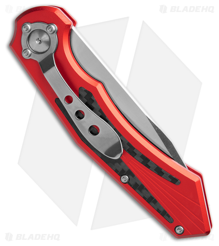 Diablo Automatic Knife Red Aluminum (3.4" Satin) 