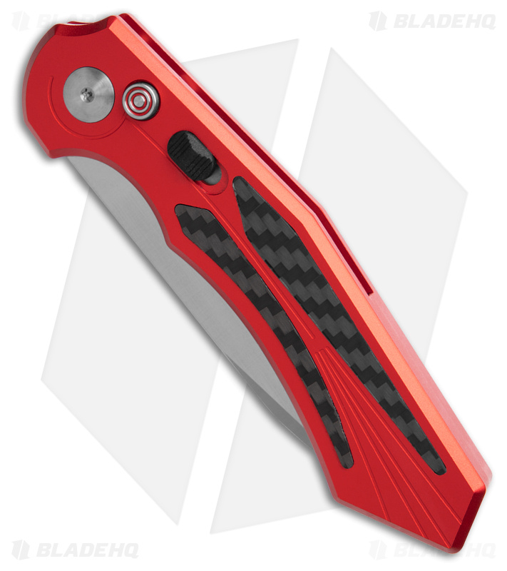 Diablo Automatic Knife Red Aluminum (3.4" Satin) 