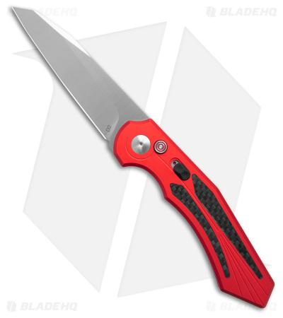 Diablo Automatic Knife Red Aluminum (3.4" Satin) 