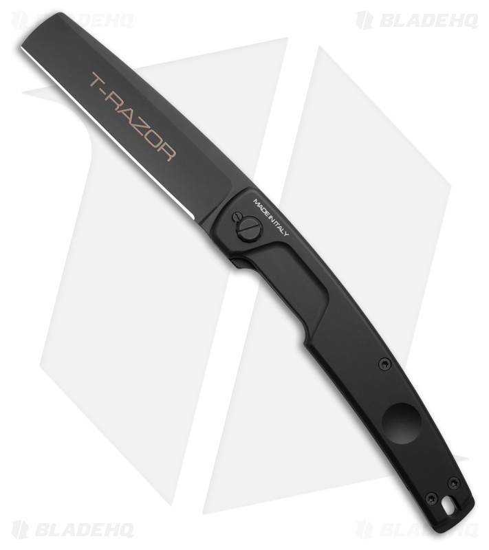 Extrema Ratio T Razor Liner Lock Knife Black Aluminum (3.75" Black) 