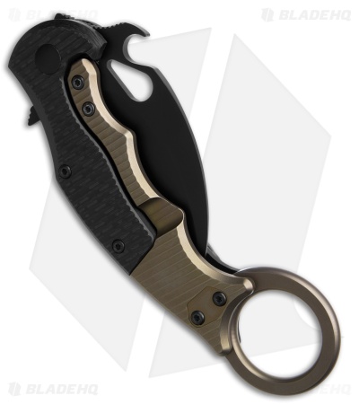 FOX Knives Karambit Frame Lock Knife Tan Titanium/CF (2.56" Black) FX-599TIC
