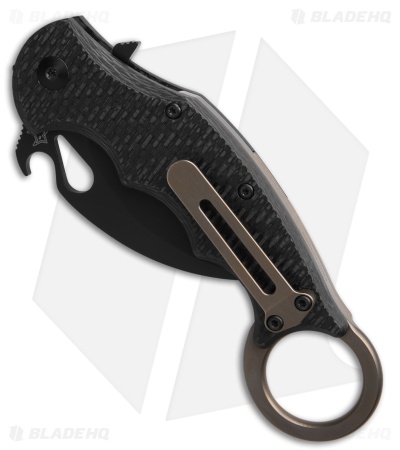 FOX Knives Karambit Frame Lock Knife Tan Titanium/CF (2.56" Black) FX-599TIC