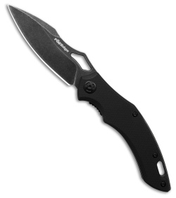 Fox Edge Sparrow Liner Lock Knife Black G-10 (3.5" Black Stonewash) FE-034