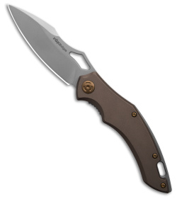 Fox Edge Sparrow Liner Lock Knife Bronze Aluminum (3.5" Bead Blast) 