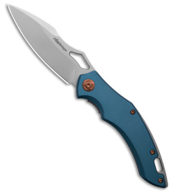 Fox  Edge Sparrow Liner Lock Knife Blue Aluminum (3.5" Bead Blast) 