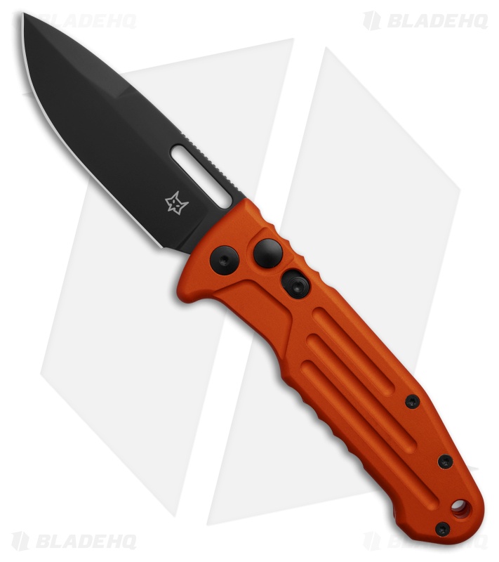 Fox Knives New Smarty Spear Point Automatic Knife Orange Aluminum (3.2" Black)