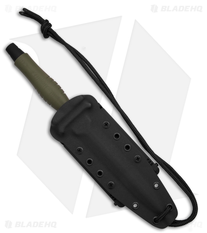 Fox Knives Veleno D/E Knife | OD Green G-10 | Black Serr