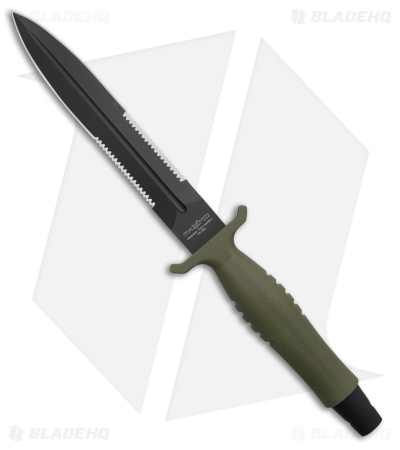 Fox Knives Veleno Knife | OD Green G-10 | Black Serr
