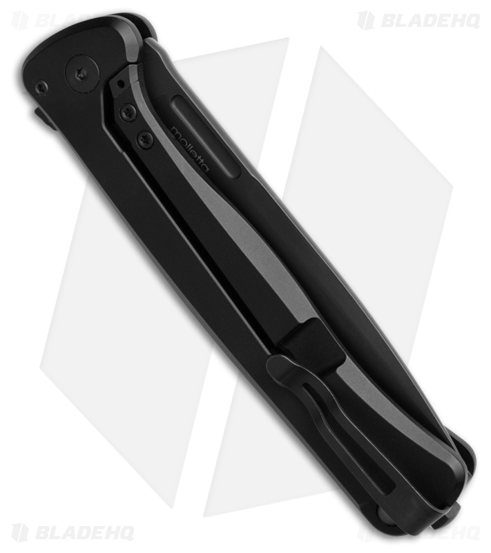 LionSteel Knives Skinny MagnaCut Frame Lock Knife Black Aluminum (3.3" Blk)