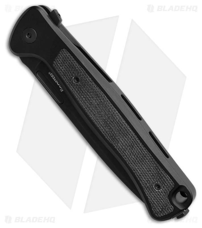 LionSteel Knives Skinny MagnaCut Frame Lock Knife Black Aluminum (3.3" Blk)