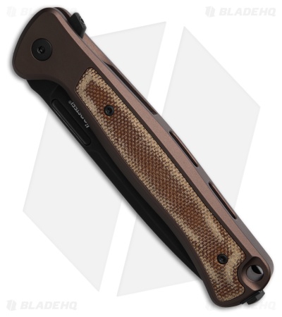LionSteel Knives Skinny MagnaCut Frame Lock Knife Earth Aluminum (3.3" Blk)