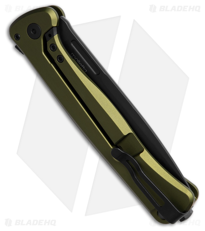LionSteel Knives Skinny MagnaCut Frame Lock Knife Green Aluminum (3.3" Blk)