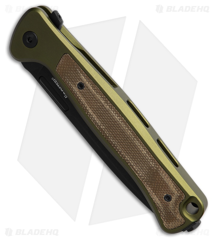 LionSteel Knives Skinny MagnaCut Frame Lock Knife Green Aluminum (3.3" Blk)