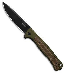 LionSteel Knives Skinny MagnaCut Frame Lock Knife Green Aluminum (3.3" SW)