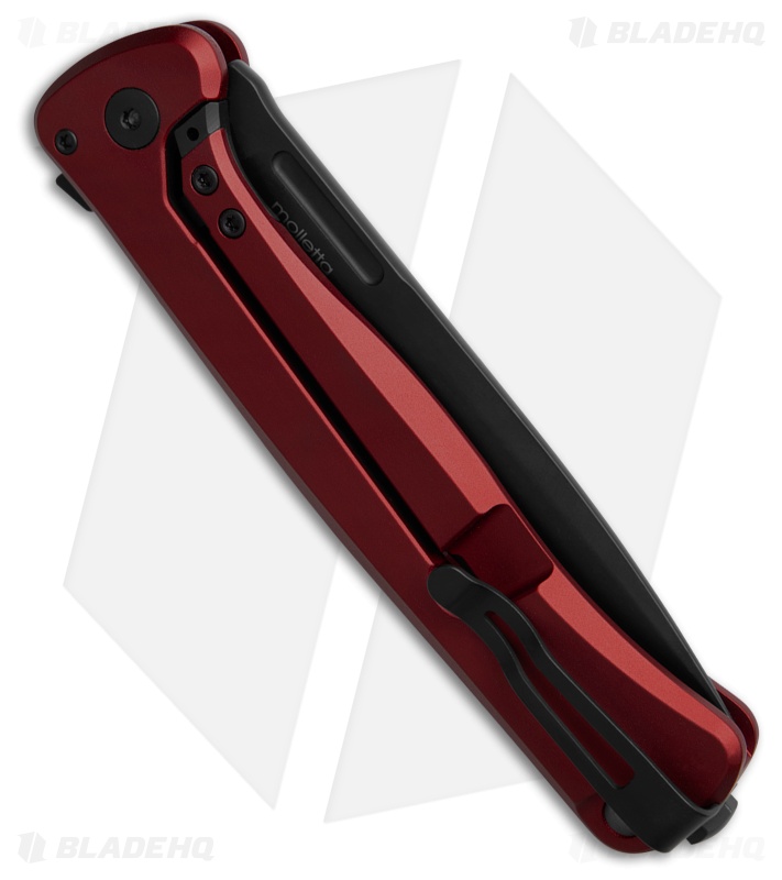 LionSteel Knives Skinny MagnaCut Frame Lock Knife Red Aluminum (3.3" Blk)