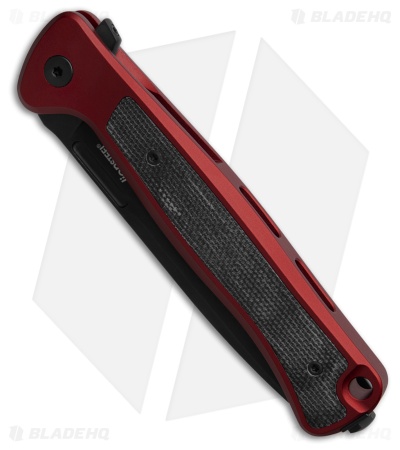 LionSteel Knives Skinny MagnaCut Frame Lock Knife Red Aluminum (3.3" Blk)