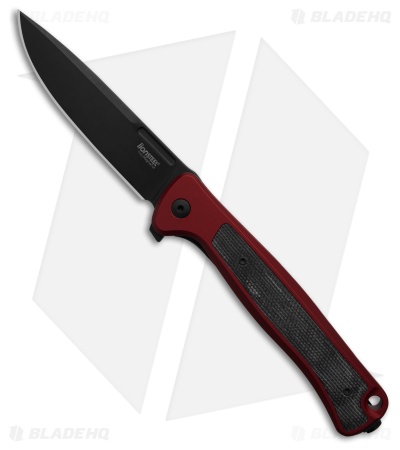 LionSteel Knives Skinny MagnaCut Frame Lock Knife Red Aluminum (3.3" Blk)