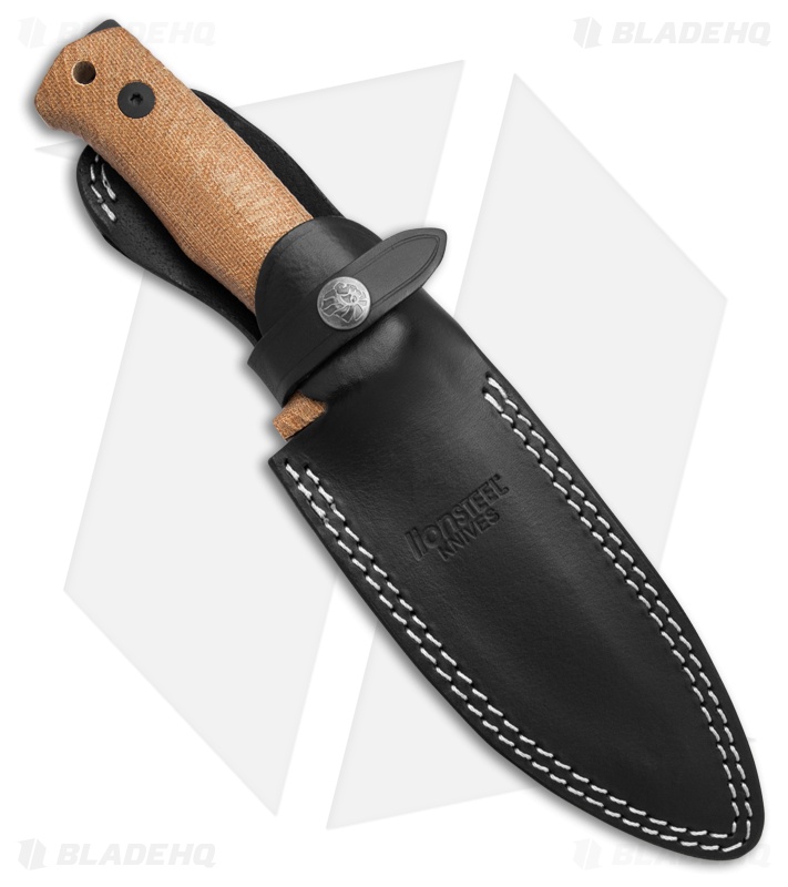 LionSteel T5 Fixed Blade Knife Natural Micarta (5" Black)