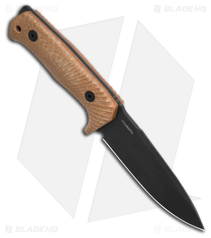 LionSteel T5 Fixed Blade Knife Natural Micarta (5" Black)