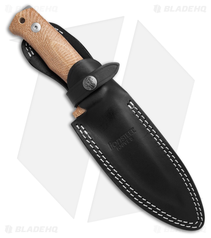 LionSteel T5 Fixed Blade Knife Natural Micarta (5" Satin)