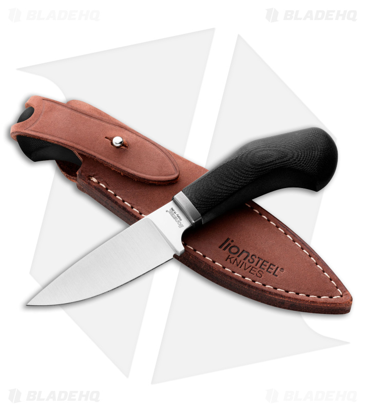 LionSteel Willy Fixed Blade Knife Black G-10 (3" Satin) WL1 GBK